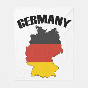 Germany Map - German Flag - Deutschland Travel Fleece Blanket