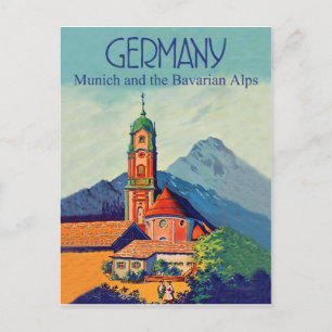 Germany, Munich and Bavarian Alps Postcard