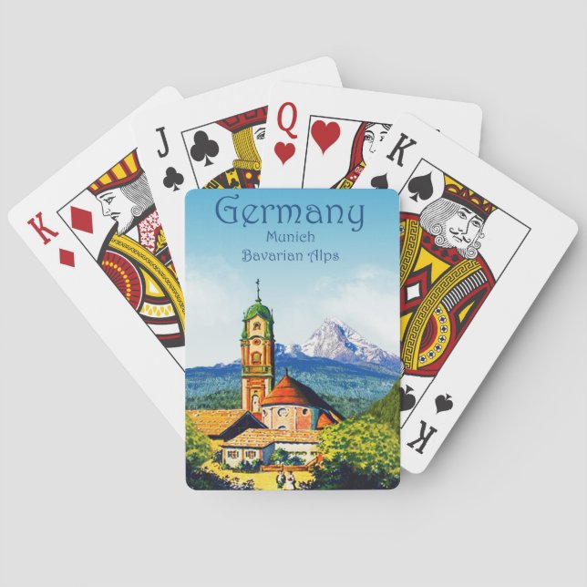 Germany Munich Bavarian Alps Travel Playing Cards (Back)