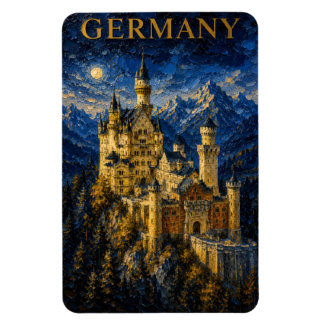 Germany: Mystic Glow Neuschwanstein Castle Art Sou Magnet