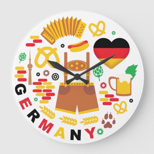 Germany National Symbols Large Clock (Front)