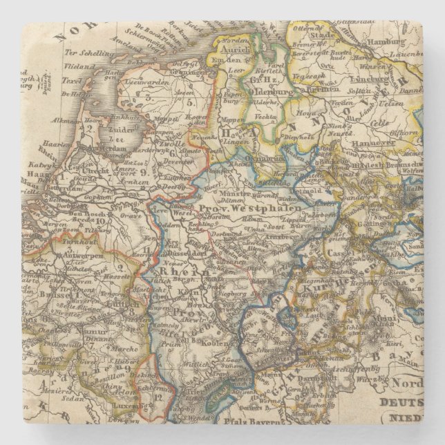 Germany, Netherlands, and Belgium Stone Coaster (Front)