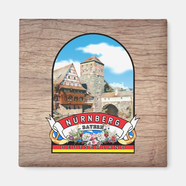 Germany Nürnberg Vintages Souvenir Magnet (Front)