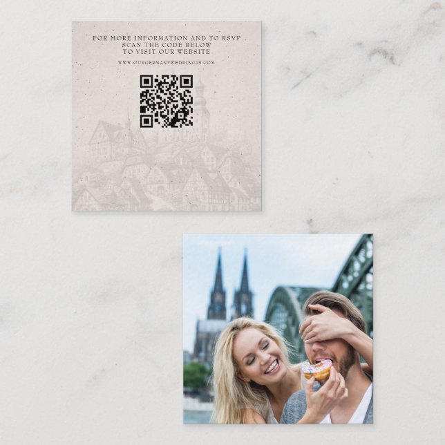 Germany Passport Wedding QR Enclosure Card (Front/Back)