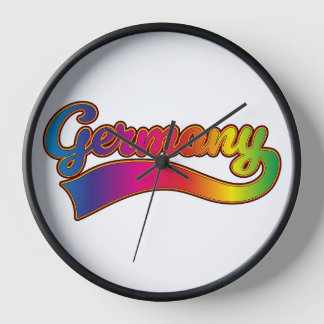 Germany Rainbow logo Clock