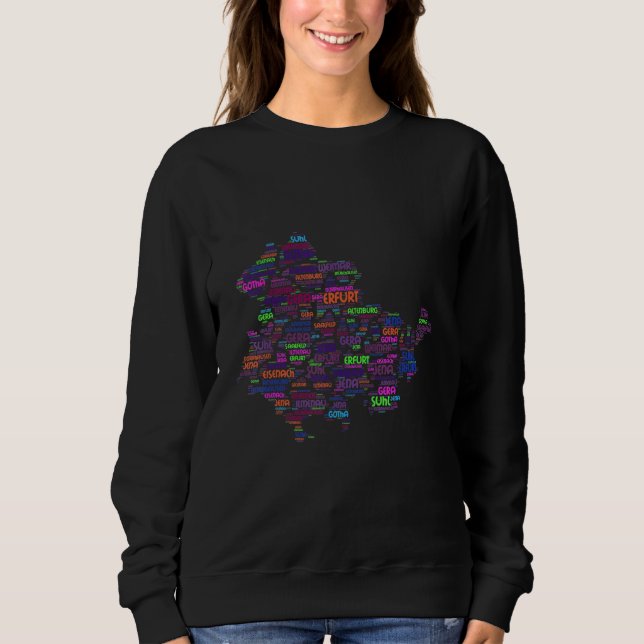 Germany Range Map Thuringia States Sweatshirt (Front)