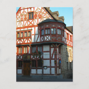 Germany, Rhineland, Rhens, halftimbered houses 8 Postcard