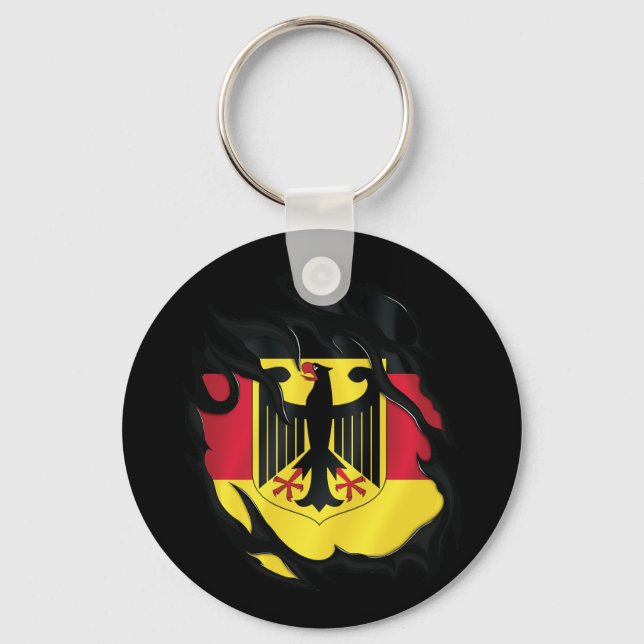 Germany Ripped Flag Key Ring (Front)