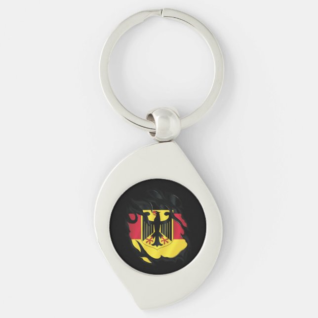 Germany Ripped Flag Key Ring (Front)