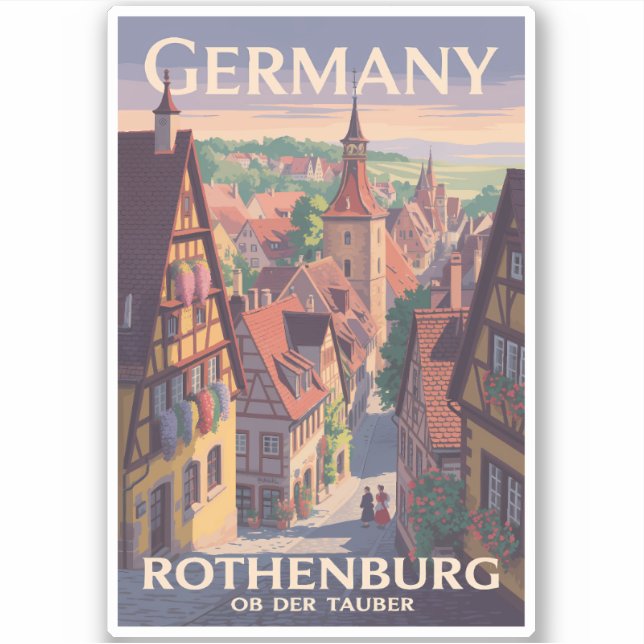 Germany Rothenburg ob der Tauber Illustration Art (Front)