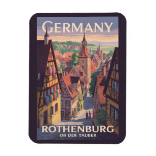 Germany Rothenburg ob der Tauber Illustration Art Magnet