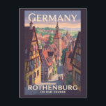 Germany Rothenburg ob der Tauber Illustration Art Postcard<br><div class="desc">Germany is a diverse and historic European destination,  offering everything from the bustling cities of Berlin and Munich to the fairytale landscapes of the Bavarian Alps and the Rhine Valley.</div>