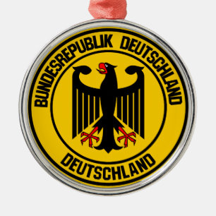 Germany Round Emblem Metal Tree Decoration