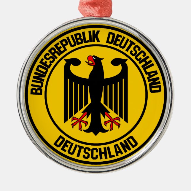 Germany Round Emblem Metal Tree Decoration (Front)