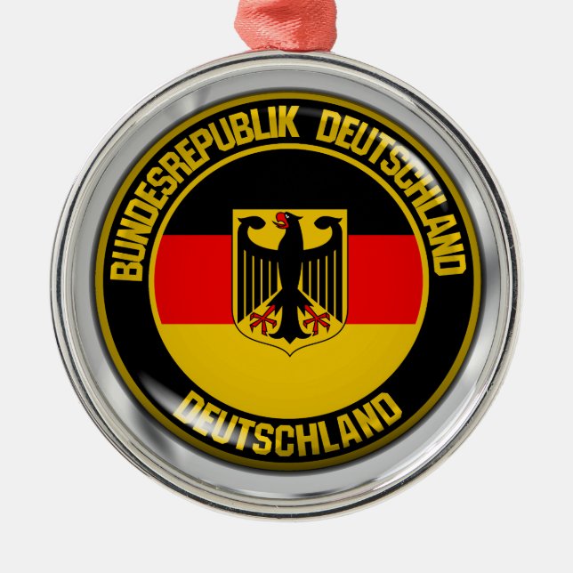 Germany Round Emblem Metal Tree Decoration (Front)