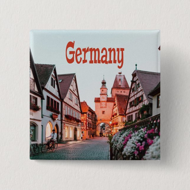 Germany Row Houses 15 Cm Square Badge (Front)
