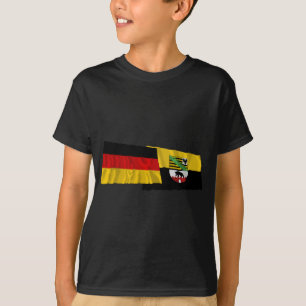 Germany & Sachsen-Anhalt Waving Flags T-Shirt