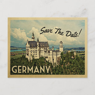 Germany Save The Date Neuschwanstein Castle Announcement Postcard