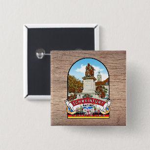Germany Schweinfurt Vintage souvenir 15 Cm Square Badge