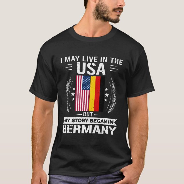 Germany Shirt Proud Germany And Usa Flags German (Front)