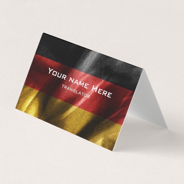 Germany silk flag business card (Front)