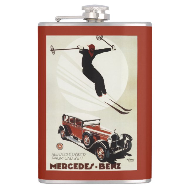 Germany - Skier Jumping Hip Flask (Front)