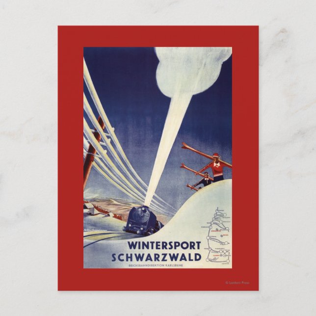 Germany - Skiing in the Black Forest Postcard (Front)