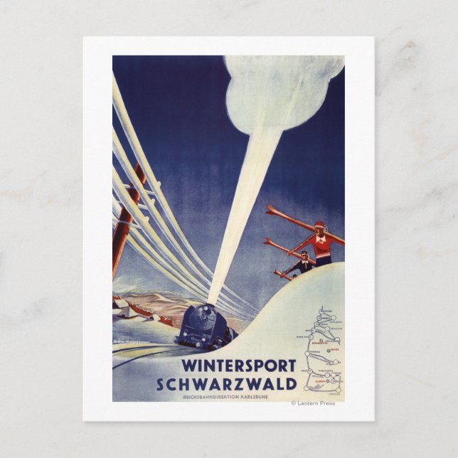 Germany - Skiing in the Black Forest Postcard (Front)