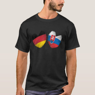 Germany Slovakia Heart German Flag Slovak Flag Gru T-Shirt