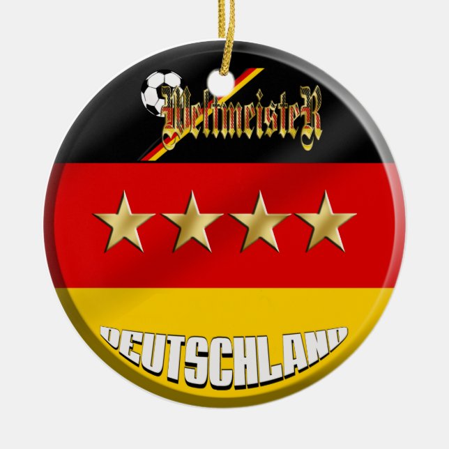 Germany Soccer Ceramic Tree Decoration (Front)