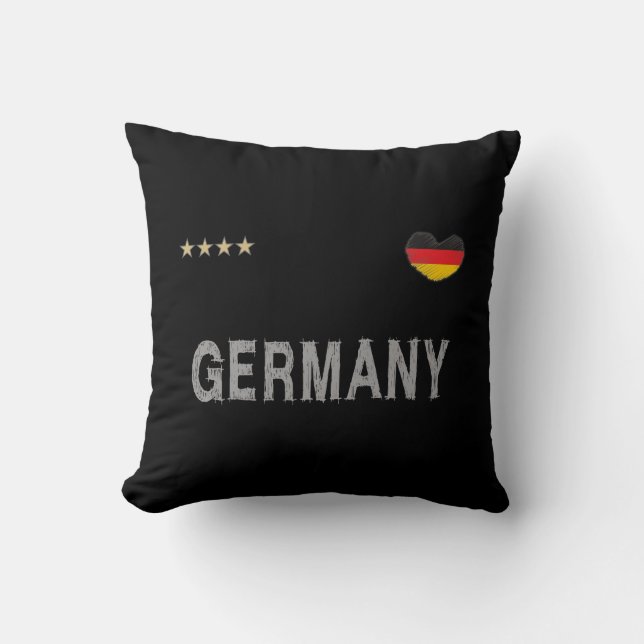 Germany Soccer Football Fan Shirt Heart Cushion (Front)