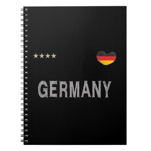 Germany Soccer Football Fan Shirt Heart Notebook (Front)