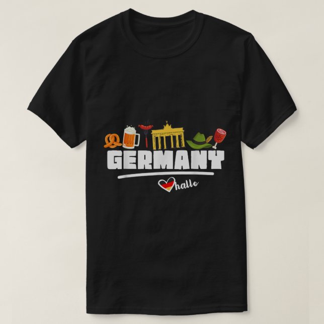 Germany Souvenir Shirt Travel Gifts For Men Europe (Design Front)