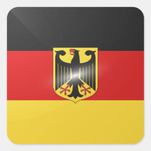 Germany square glossy flag sticker