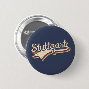Germany Stuttgart Vintage Retro Typography 6 Cm Round Badge