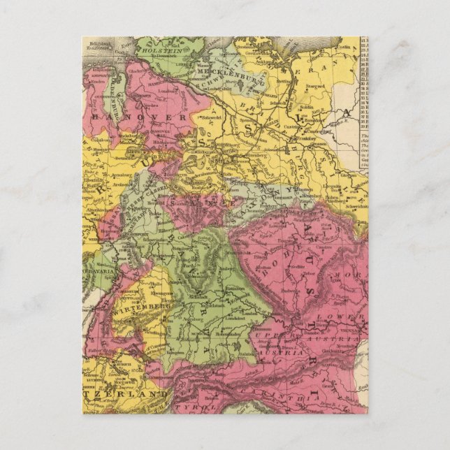 Germany, Switzerland, and Northern Italy Postcard (Front)