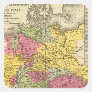 Germany, Switzerland, and Northern Italy Square Sticker