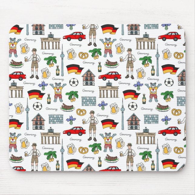 Germany | Symbols Pattern Mouse Mat (Front)