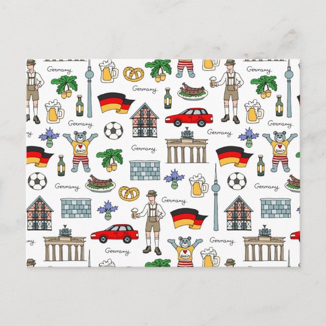 Germany | Symbols Pattern Postcard (Front)