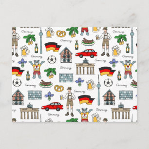 Germany   Symbols Pattern Postcard