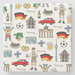 Germany   Symbols Pattern Stone Coaster