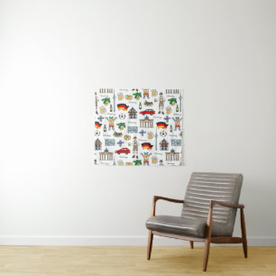Germany   Symbols Pattern Tapestry
