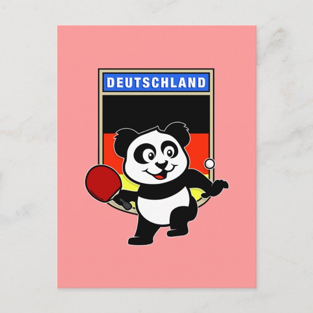 Germany Table Tennis Panda Postcard (Front)