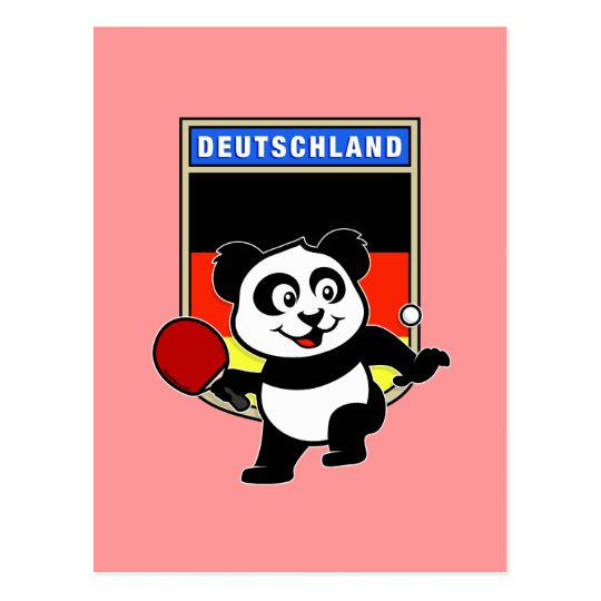 Germany Table Tennis Panda Postcard