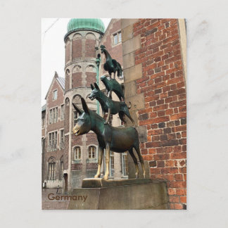 Germany, The musicians of Bremen. Postcard