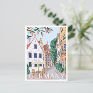 Germany Town Travel Illustration Postcard