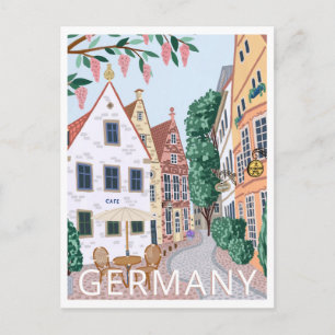 Germany Town Travel Illustration Postcard