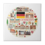 Germany Travel Icons Tile<br><div class="desc">This design features a collage of icons from Germany.</div>