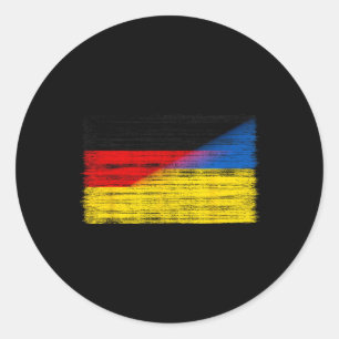 Germany Ukraine Flag German Ukrainian Support Citi Classic Round Sticker