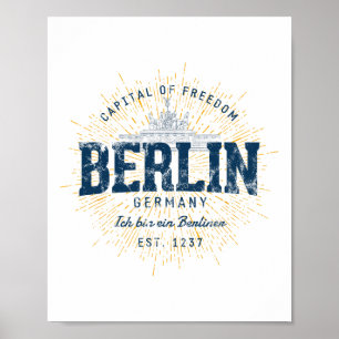 Germany Vacation Souvenir Vintage Berlin Poster